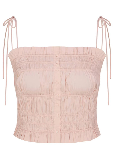 SKIMS-Ruffled poplin cami top