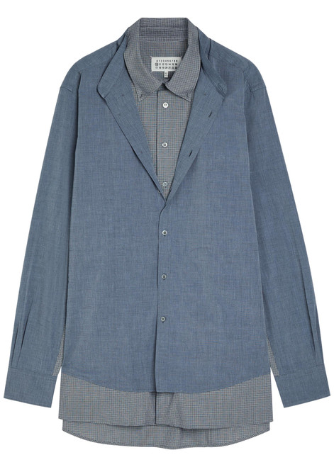 MAISON MARGIELA-Panelled cotton-poplin shirt