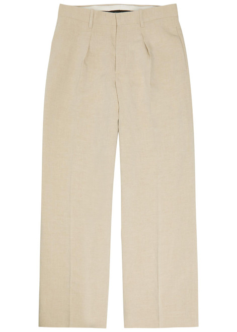 JW ANDERSON-Pleated wide-leg linen-blend trousers 