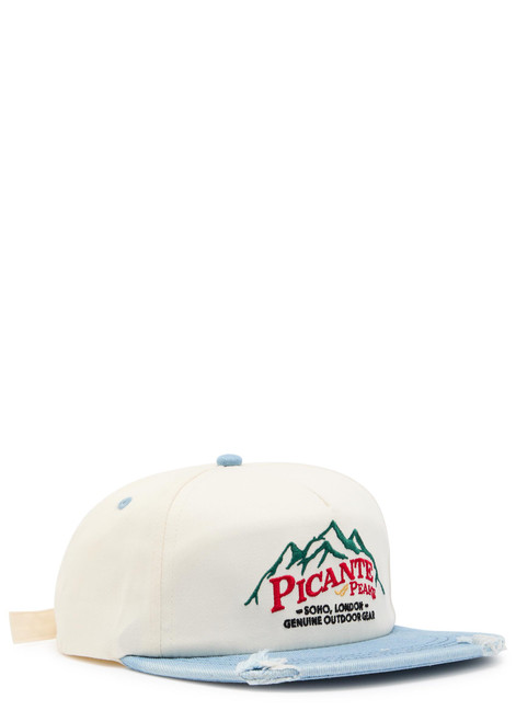 PICANTE-Peaks Crew embroidered cotton and denim cap