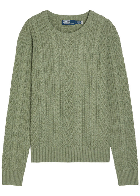 POLO RALPH LAUREN-Cable-knit cotton and linen-blend jumper
