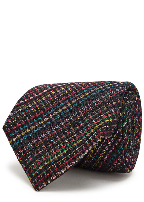 PAUL SMITH-Houndstooth silk and wool-blend tie