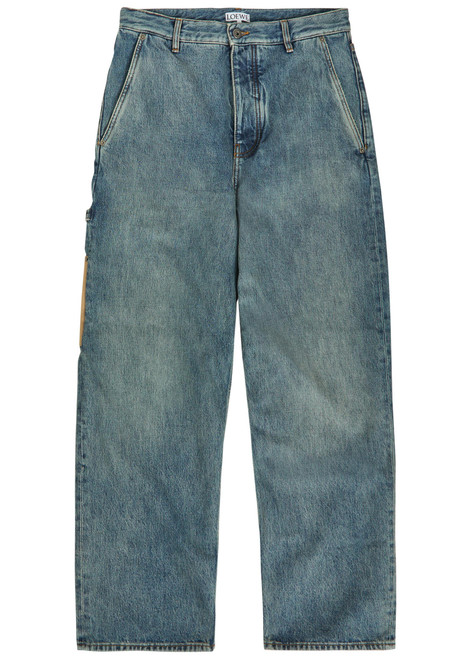 LOEWE-Panelled straight-leg jeans