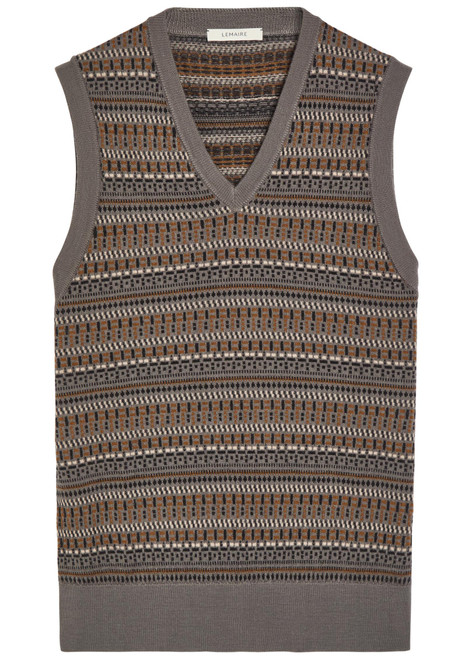 LEMAIRE-Patterned wool-blend vest