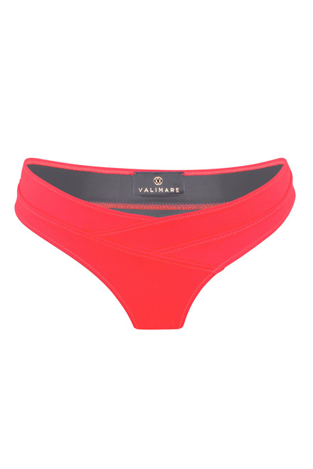 VALIMARE-Santorini bandeau bikini bottom neon red