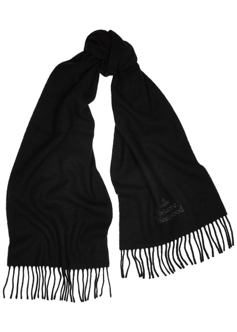 VIVIENNE WESTWOOD-Logo wool scarf