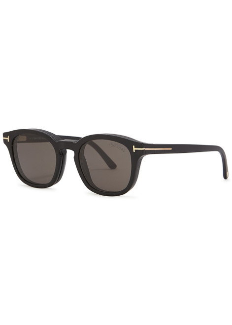 TOM FORD-Black round-frame optical glasses