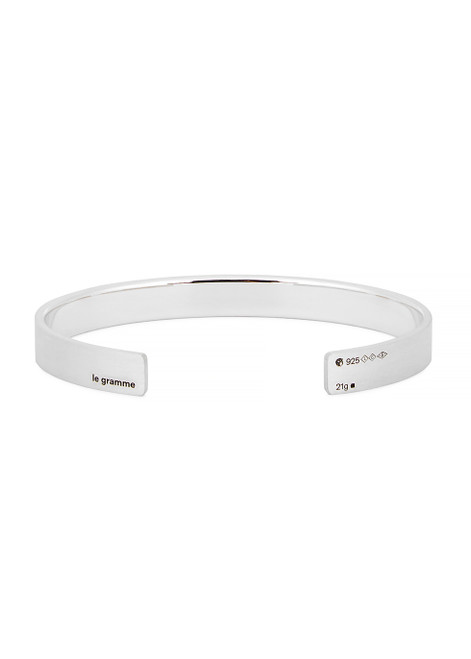 LE GRAMME-21g brushed sterling silver ribbon bracelet