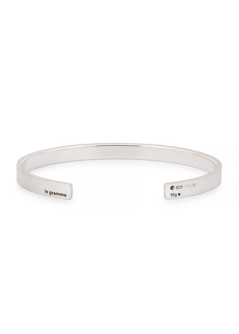 LE GRAMME-15g brushed sterling silver ribbon bracelet