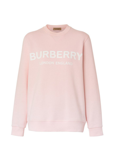 BURBERRY-Logo print cotton sweatshirt