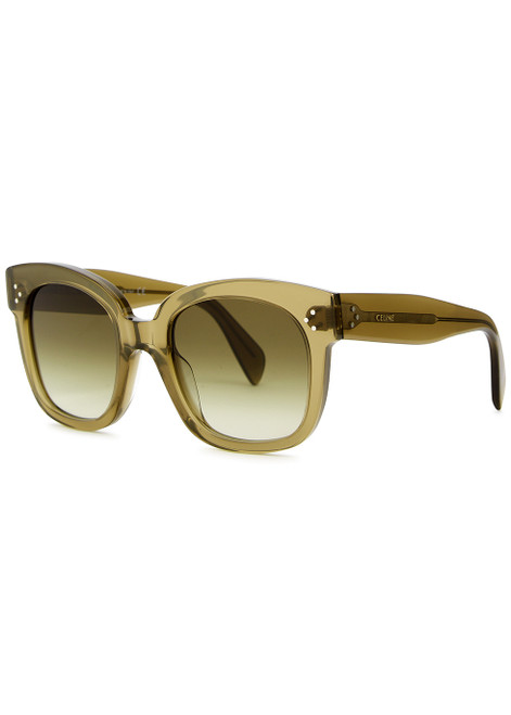 CELINE-Olive oversized square-frame sunglasses
