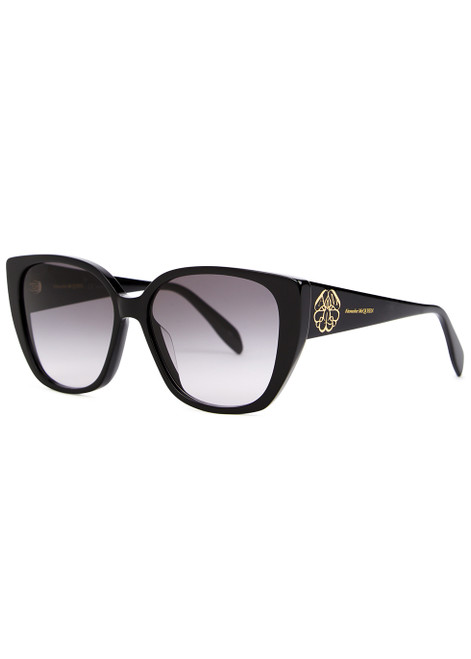 ALEXANDER MCQUEEN-Black oversized sunglasses