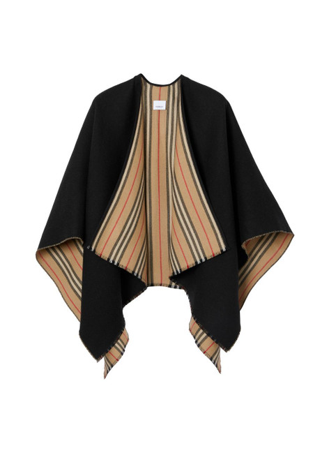 BURBERRY-Icon stripe wool reversible cape