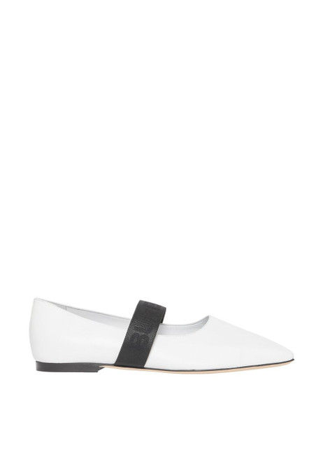 BURBERRY-Logo detail lambskin flats