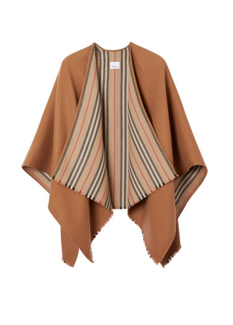 BURBERRY-Icon stripe detail wool cape