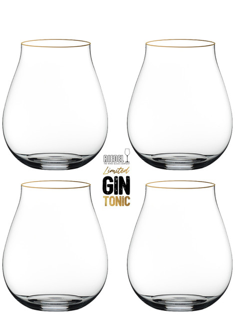 RIEDEL-Limited Edition Gold Rim Gin & Tonic Glasses x 4