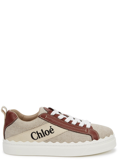 CHLOE-Lauren stone canvas sneakers
