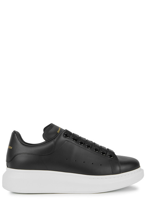 ALEXANDER MCQUEEN-Oversized black leather sneakers