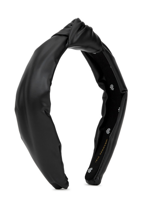 LELE SADOUGHI-Black faux leather headband