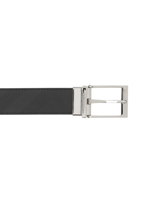 BURBERRY-Reversible london check and leather belt