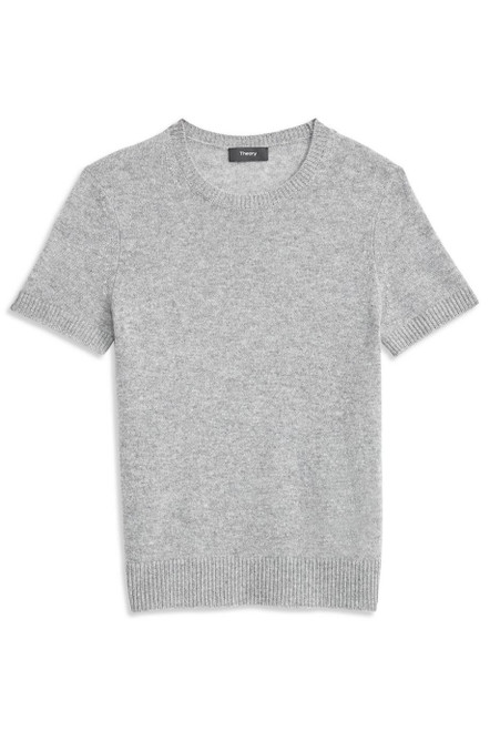 THEORY-Basic tee in feather cashmere