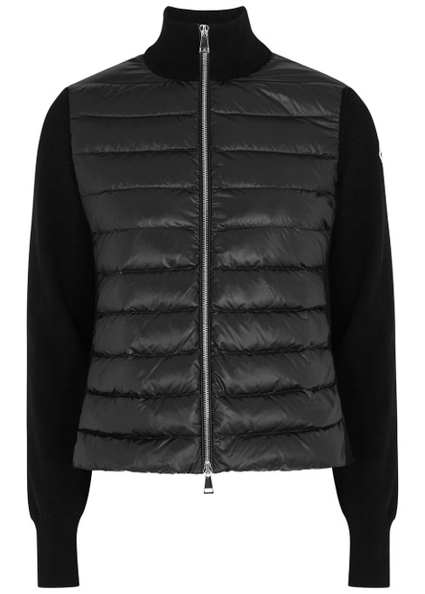 MONCLER-Black quilted shell and cotton jacket