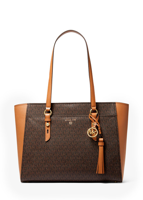 MICHAEL MICHAEL KORS-Sullivan large logo and leather tote bag