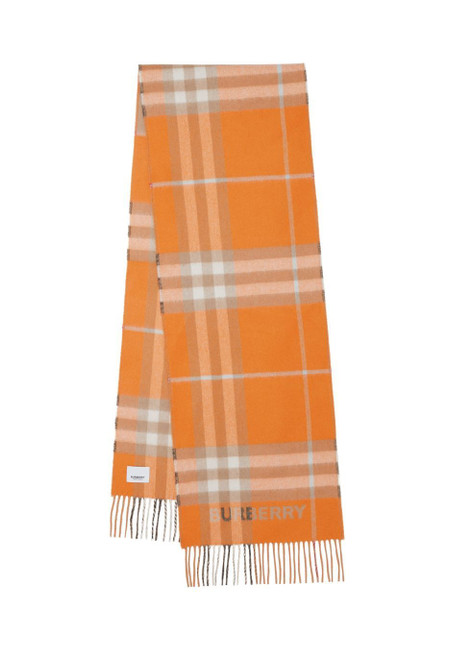 BURBERRY-Contrast check cashmere scarf