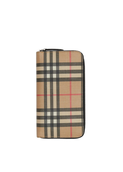 BURBERRY-Vintage check e-canvas ziparound wallet