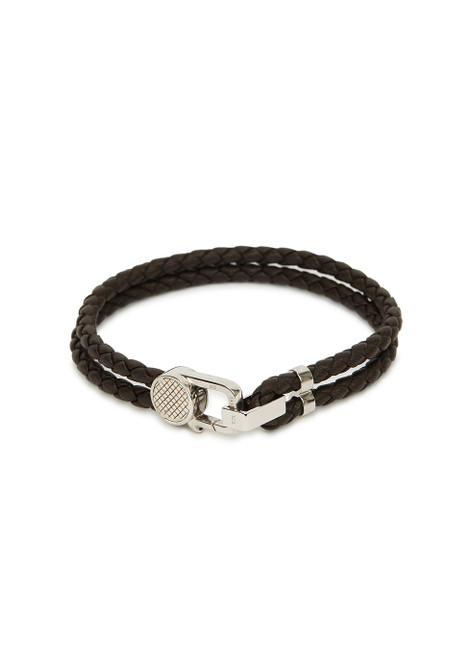 TATEOSSIAN-Brown braided leather bracelet - large
