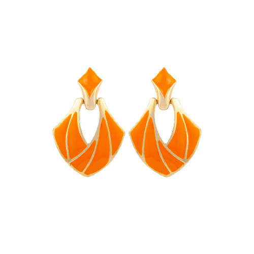 SUSAN CAPLAN VINTAGE-1980s vintage geometric clip-on earrings