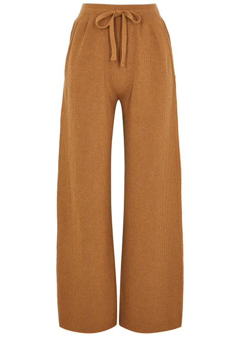 NANUSHKA-Oni brown wide-leg ribbed-knit trousers
