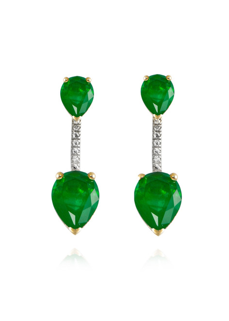 APPLES & FIGS-Babylon emerald sterling silver ear jackets