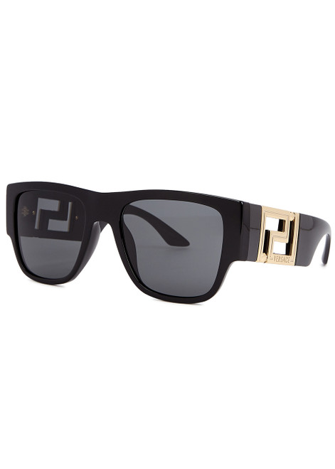 VERSACE-Black square-frame sunglasses