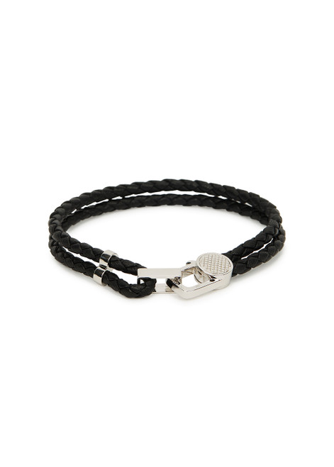 TATEOSSIAN-Black braided leather bracelet - medium