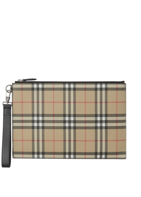 BURBERRY-Vintage check zip pouch