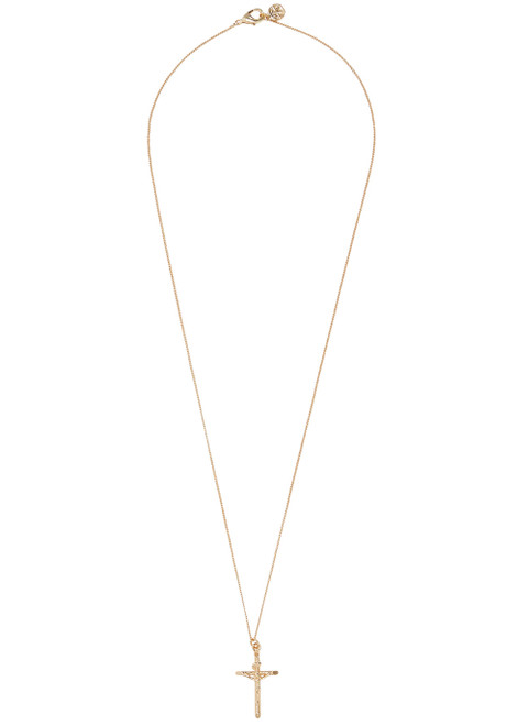 CHAINED & ABLE-Mini Crucifix gold-tone chain necklace