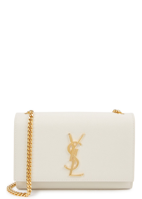 SAINT LAURENT-Kate small white leather shoulder bag