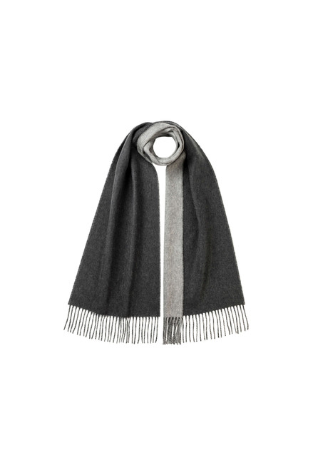 JOHNSTONS OF ELGIN-Charcoal & grey cashmere scarf