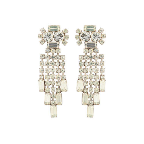 SUSAN CAPLAN VINTAGE-1960s vintage chandelier clip-on earrings