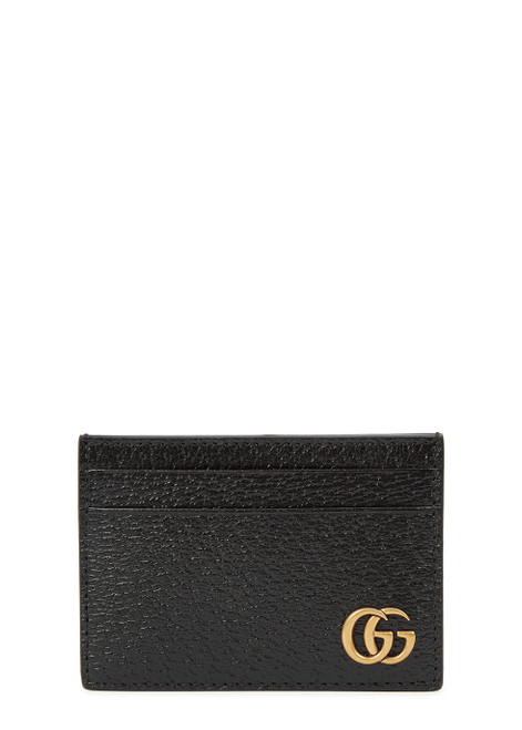 GUCCI-GG Marmont black leather card holder