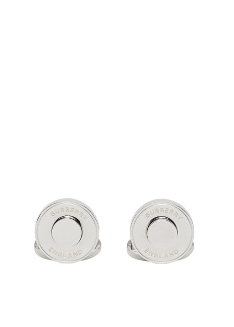 BURBERRY-Logo graphic palladium-plated cufflinks