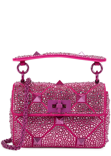 VALENTINO GARAVANI-Valentino Garavani Roman Stud small embellished suede shoulder bag