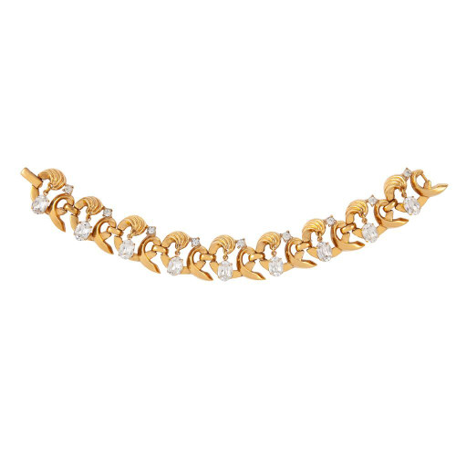 SUSAN CAPLAN VINTAGE-1980s vintage trifari charm drop bracelet