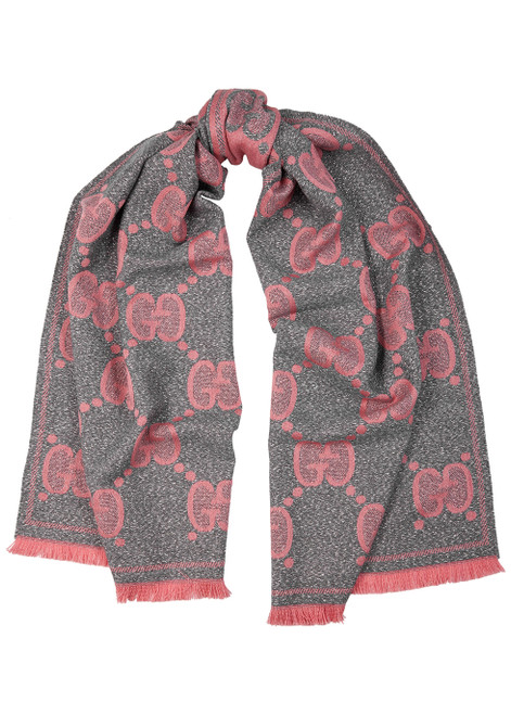 GUCCI-Lady Nest GG-jacquard wool-blend scar