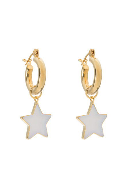 FREYA ROSE-Gold mini hoops with detachable stars