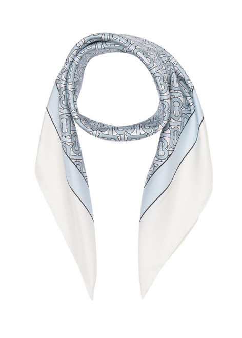 BURBERRY-Monogram print silk square scarf