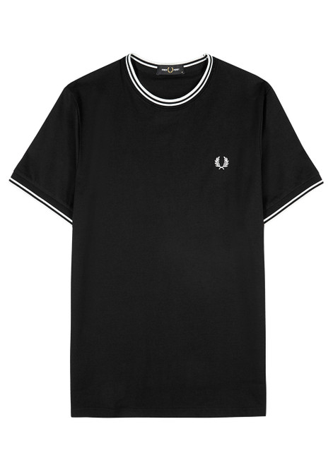 FRED PERRY-M1588 black cotton T-shirt