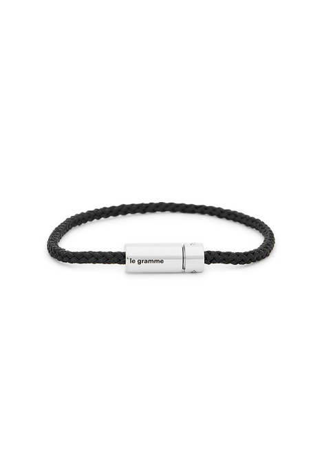 LE GRAMME-7g sterling silver and black cable bracelet