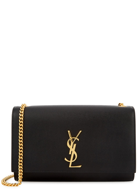 SAINT LAURENT-Kate black grained leather shoulder bag